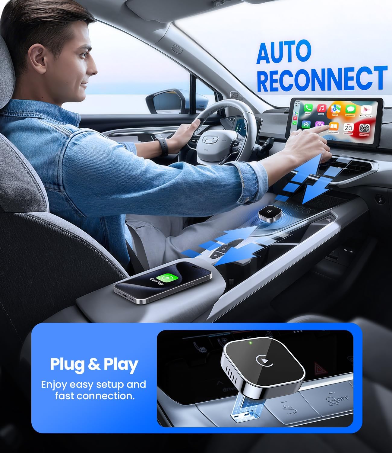 Teeran Wireless CarPlay Adapter Fast & Easy Use