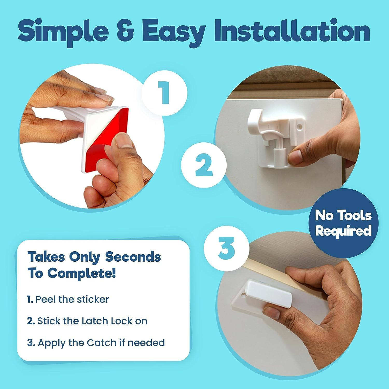 Invisible Baby Proofing Cabinet Latch Locks