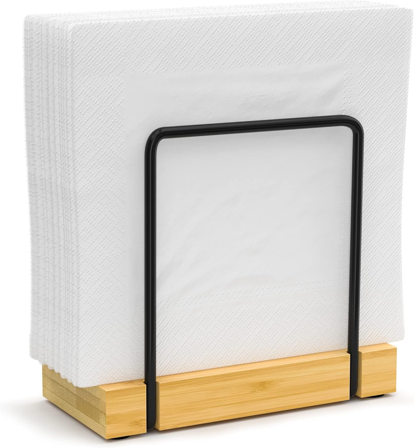 Wican Napkin Holder for Table Bamboo Iron Standing