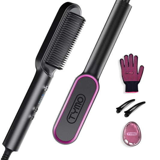 TYMO Hair Straightener Brush with 5 Temps