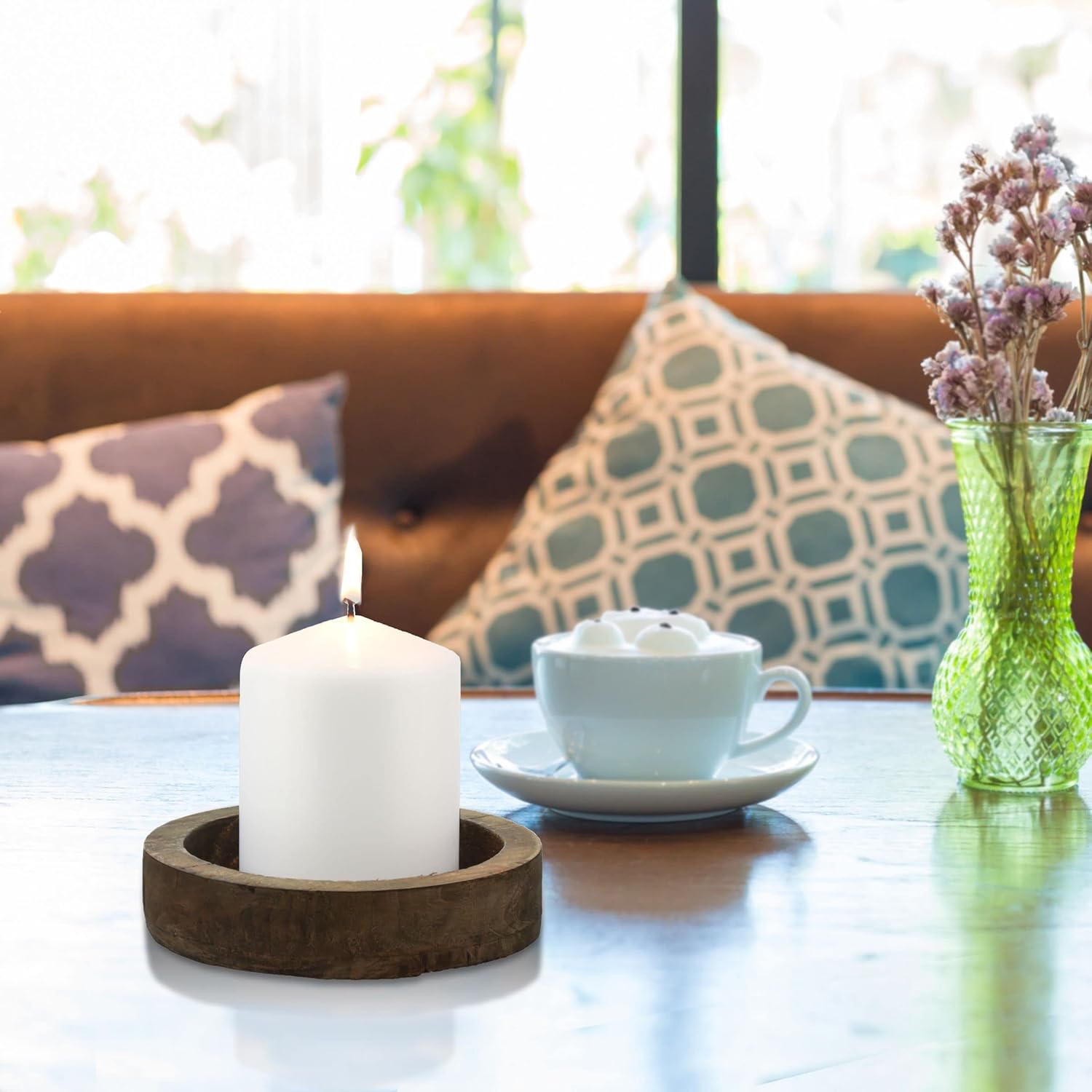 Stonebriar Unscented White Tall Pillar Candles