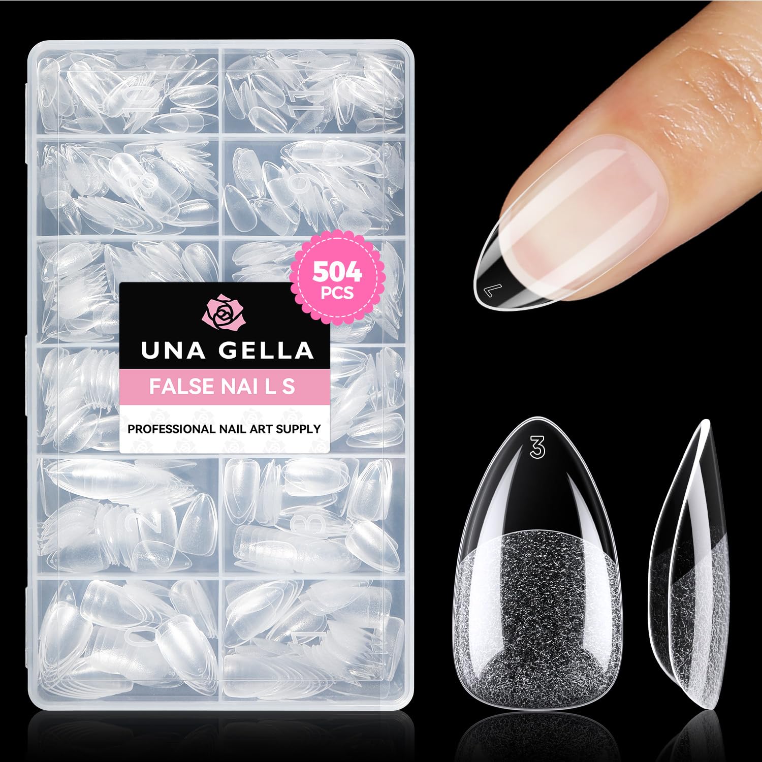 UNA GELLA Almond Gel Nail Tips