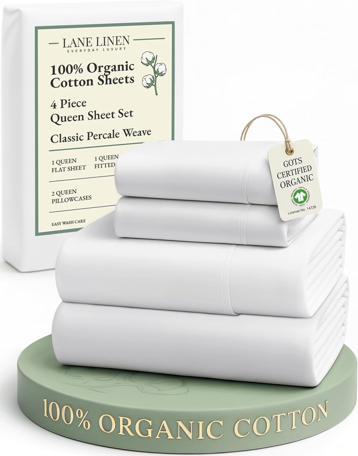 LANE LINEN Eco Friendly Cotton Queen Sheet Set