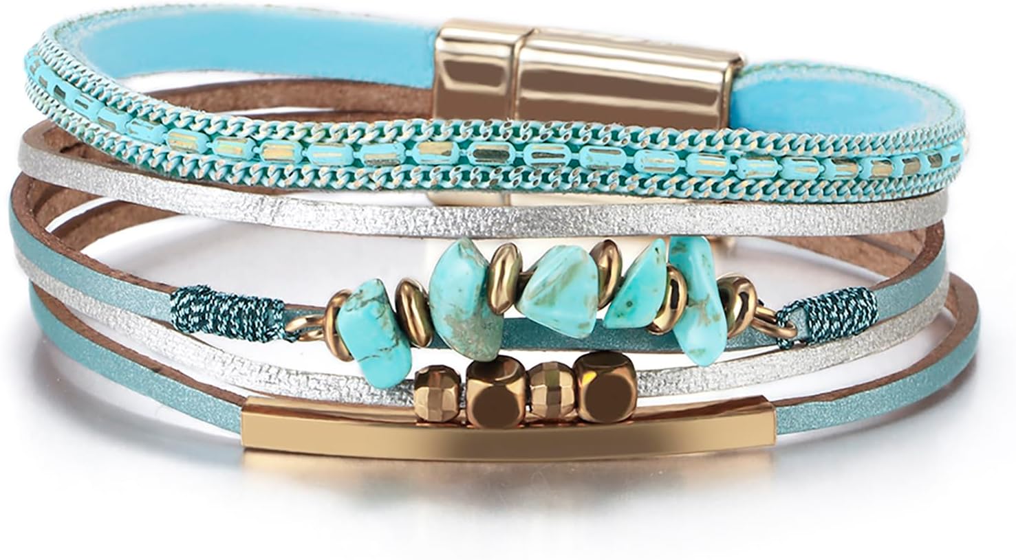 Fesciory Boho Leather Wrap Bracelet Women