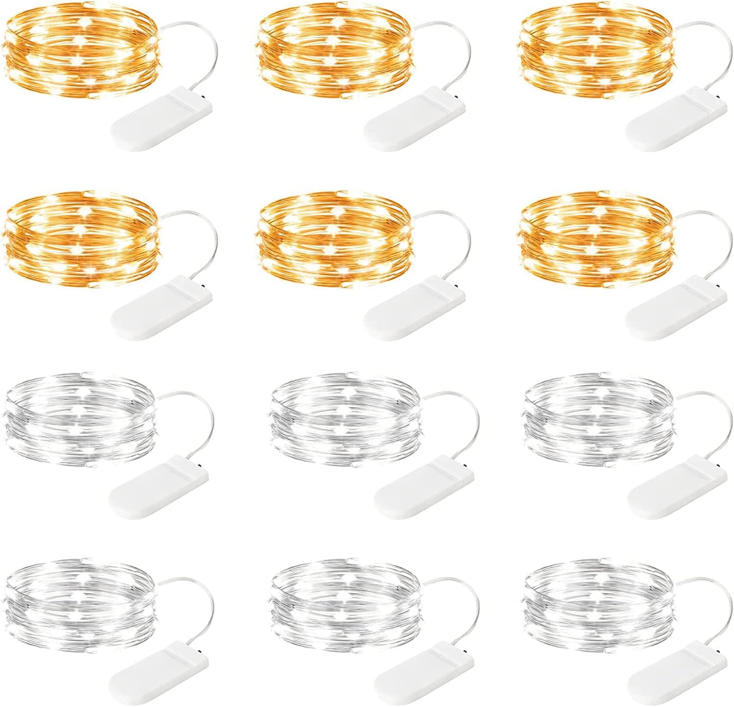 Brightown 12-Pack LED Fairy String Lights