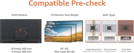 Full Motion Articulating TV Monitor Wall Mount