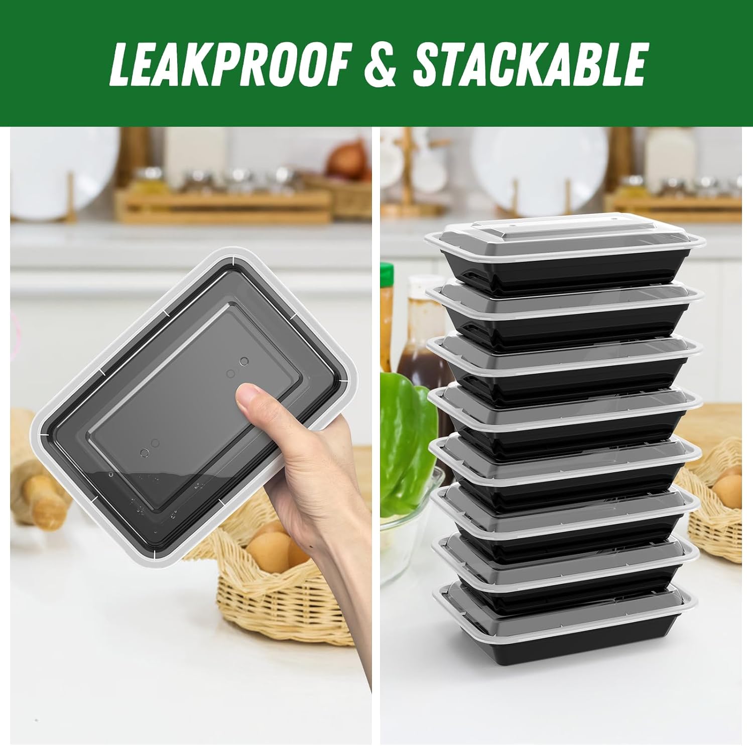 28 oz Meal Prep Containers Reusable with Lids