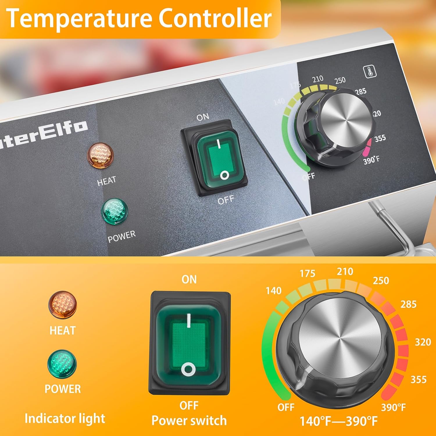 Electric Deep Fryer with Adjustable Temperature