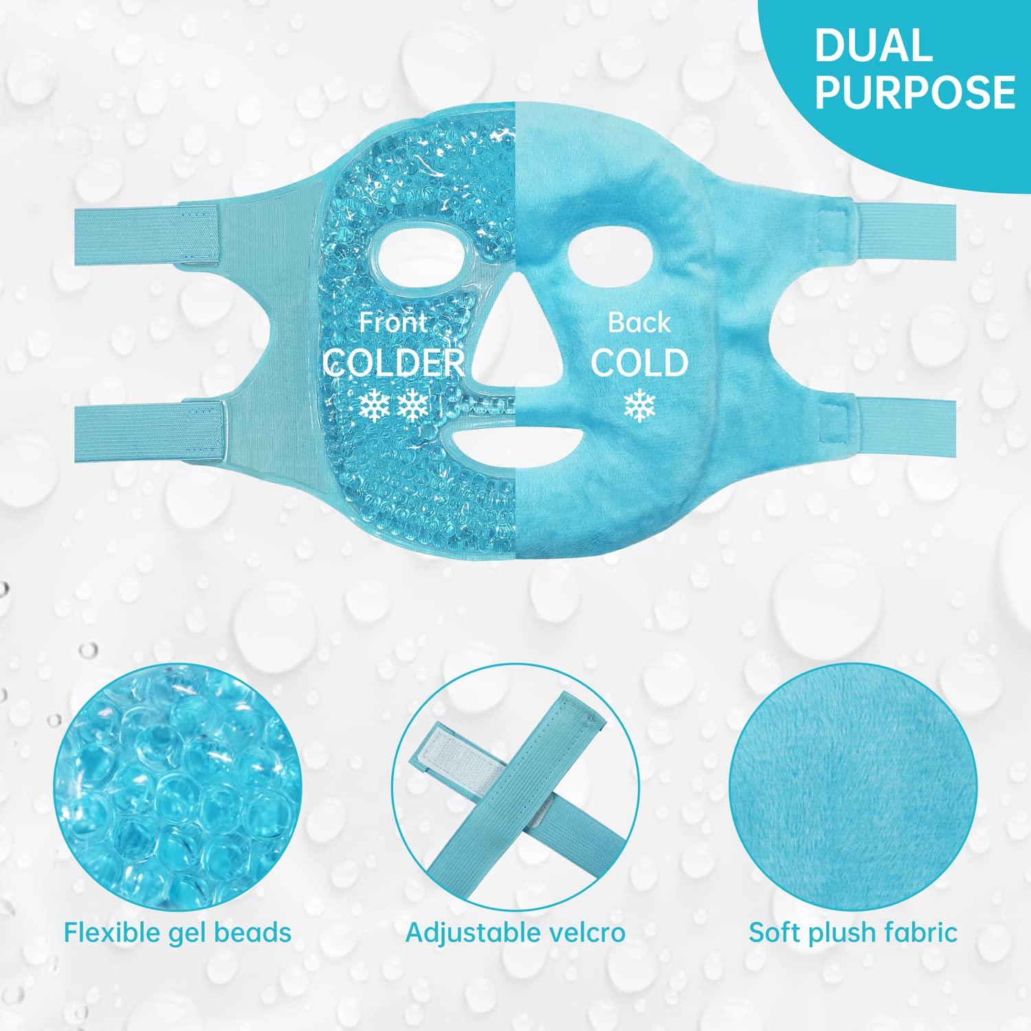 ZNÖCUETÖD Cold Face Eye Mask Ice Pack Reduce Facial Puff