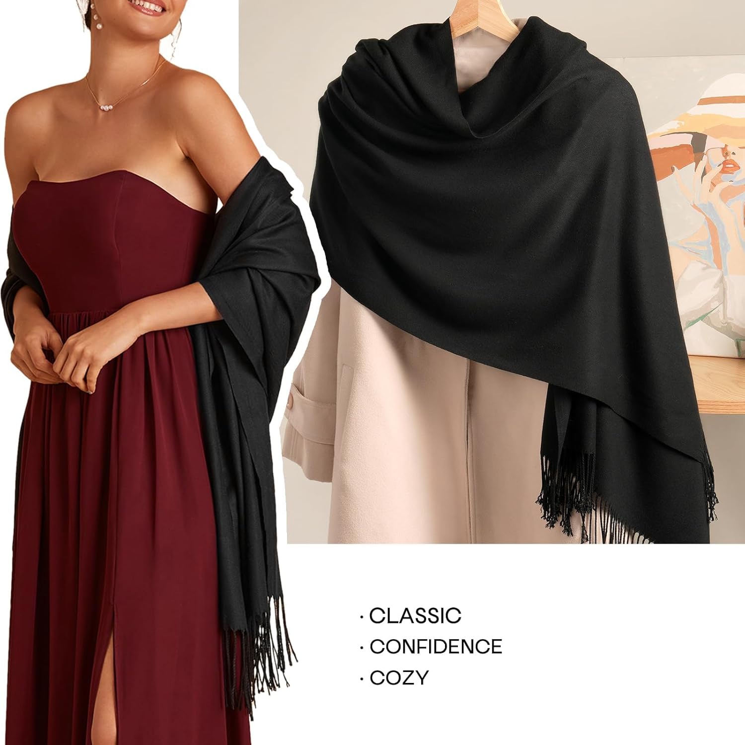 FURTALK Pashmina Shawls and Wraps for Evening Dress