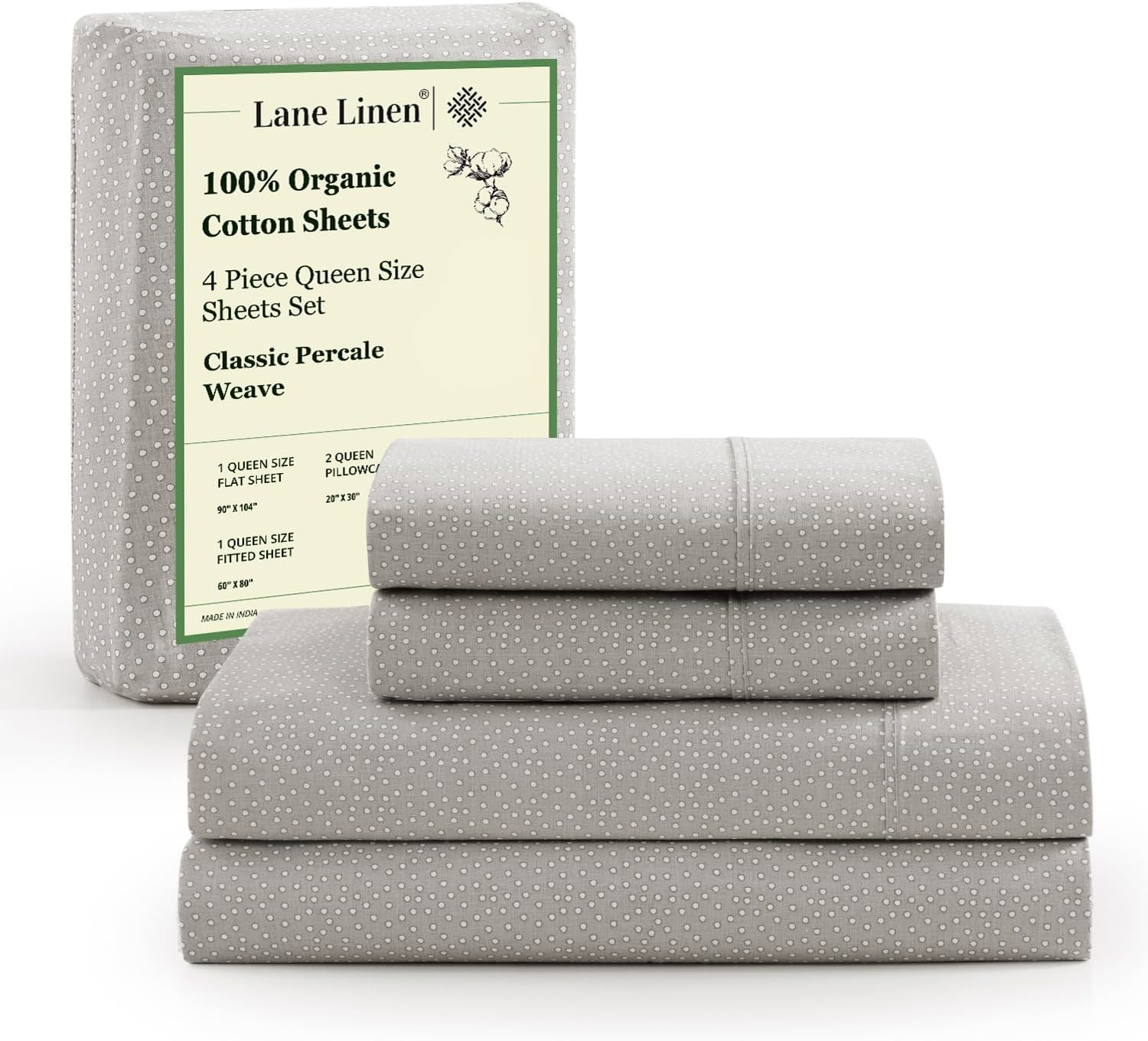 LANE LINEN Eco Friendly Cotton Queen Sheet Set