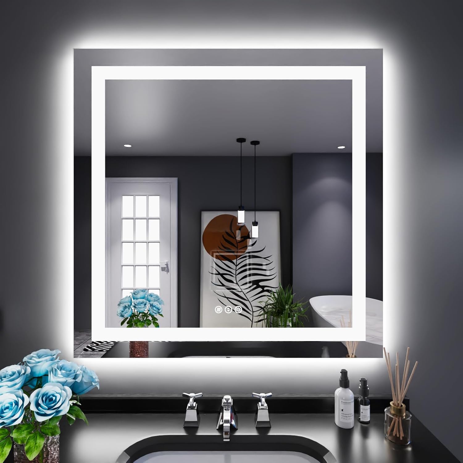 LOAAO 24X32 LED Bathroom Mirror with Lights