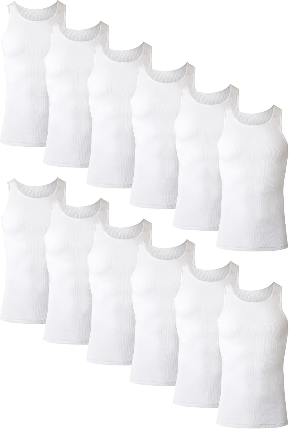 Hanes Men’s Ribbed Tank Undershirts