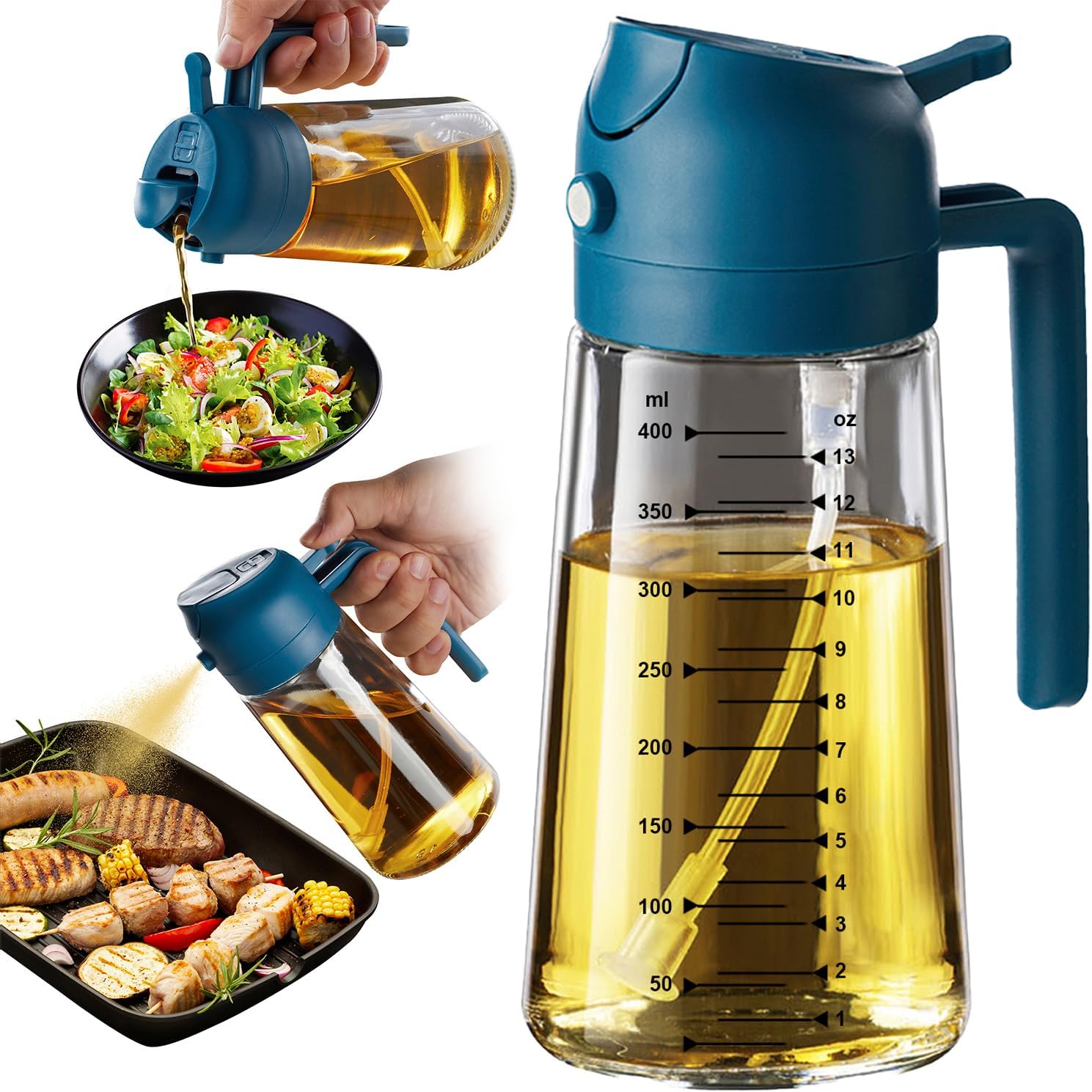 TrendPlain 16oz/470ml Glass Olive Oil Sprayer for Cooking