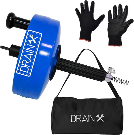 DrainX Steel Power Pro Drum Auger Plumbing Snake