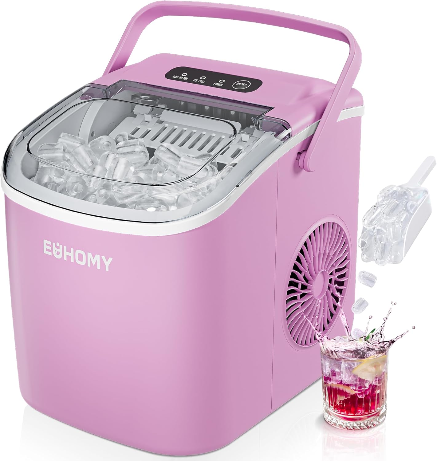 EUHOMY Countertop Ice Maker with Handle