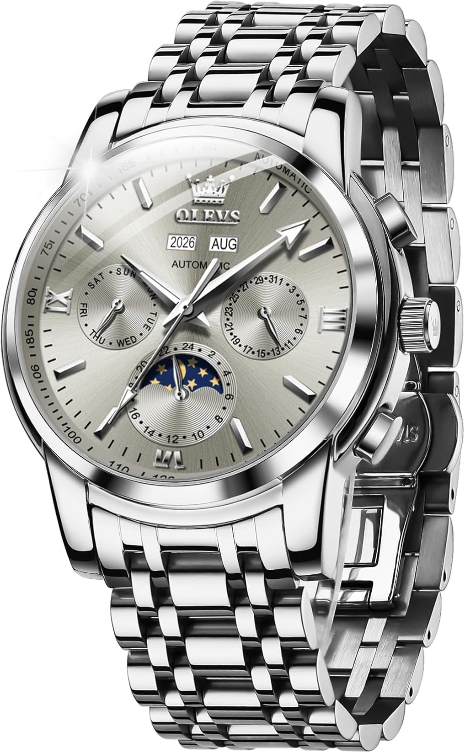 OLEVS Mens Automatic Watches Skeleton Mechanical