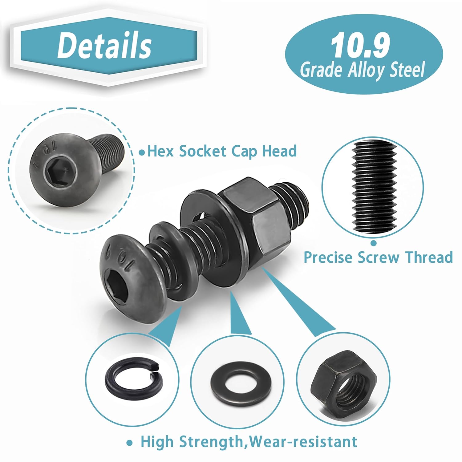 Kadrick Metric Screw Assortment 2000PCS Metric Bolt