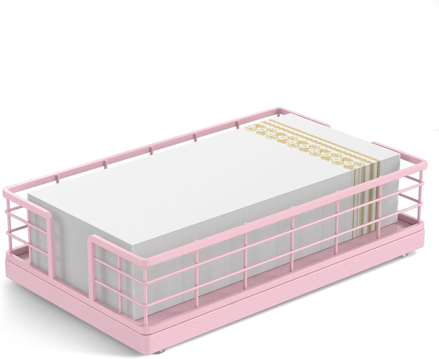 Wican Napkin Holder for Table Bamboo Iron Standing