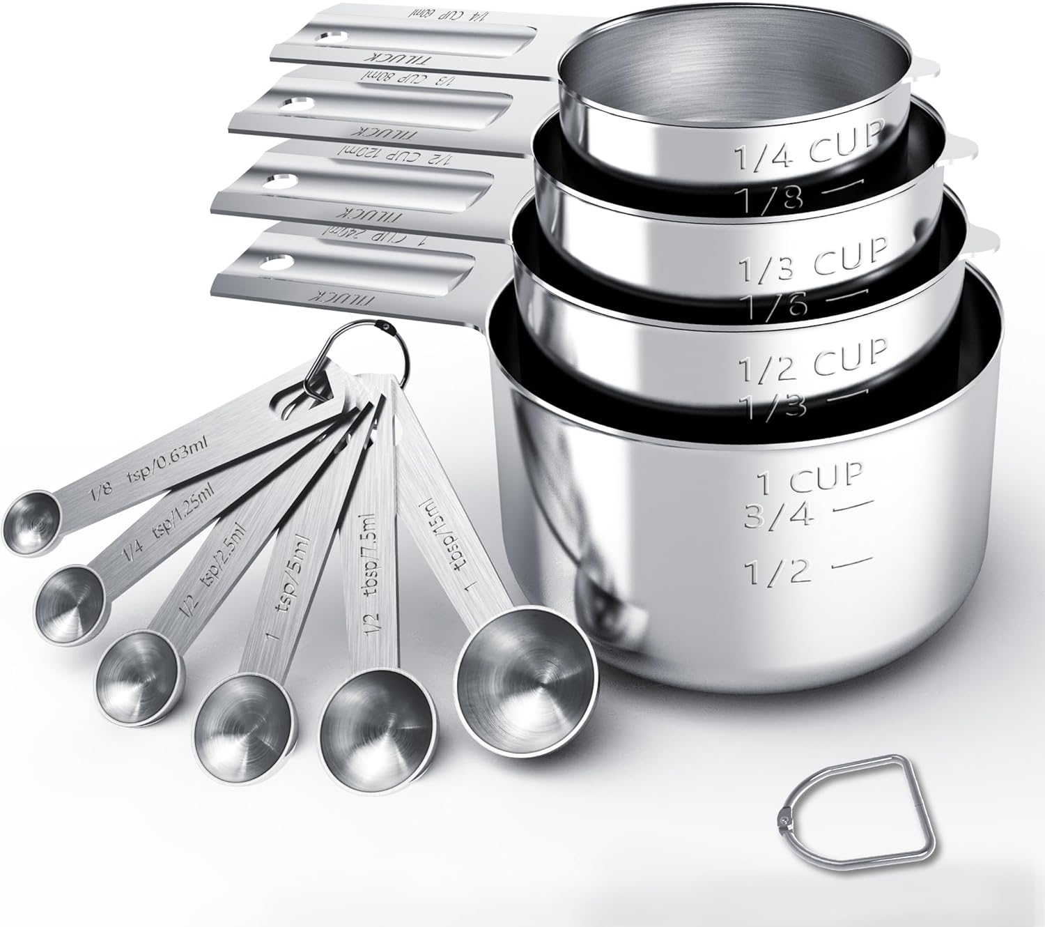 TILUCK Stainless Steel Measuring Cups & Spoons Set