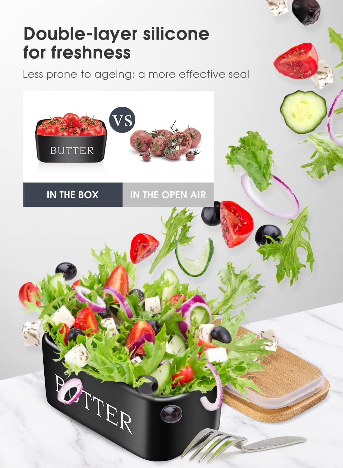 Butter Dish with Lid Large Butter Dish for Countertop