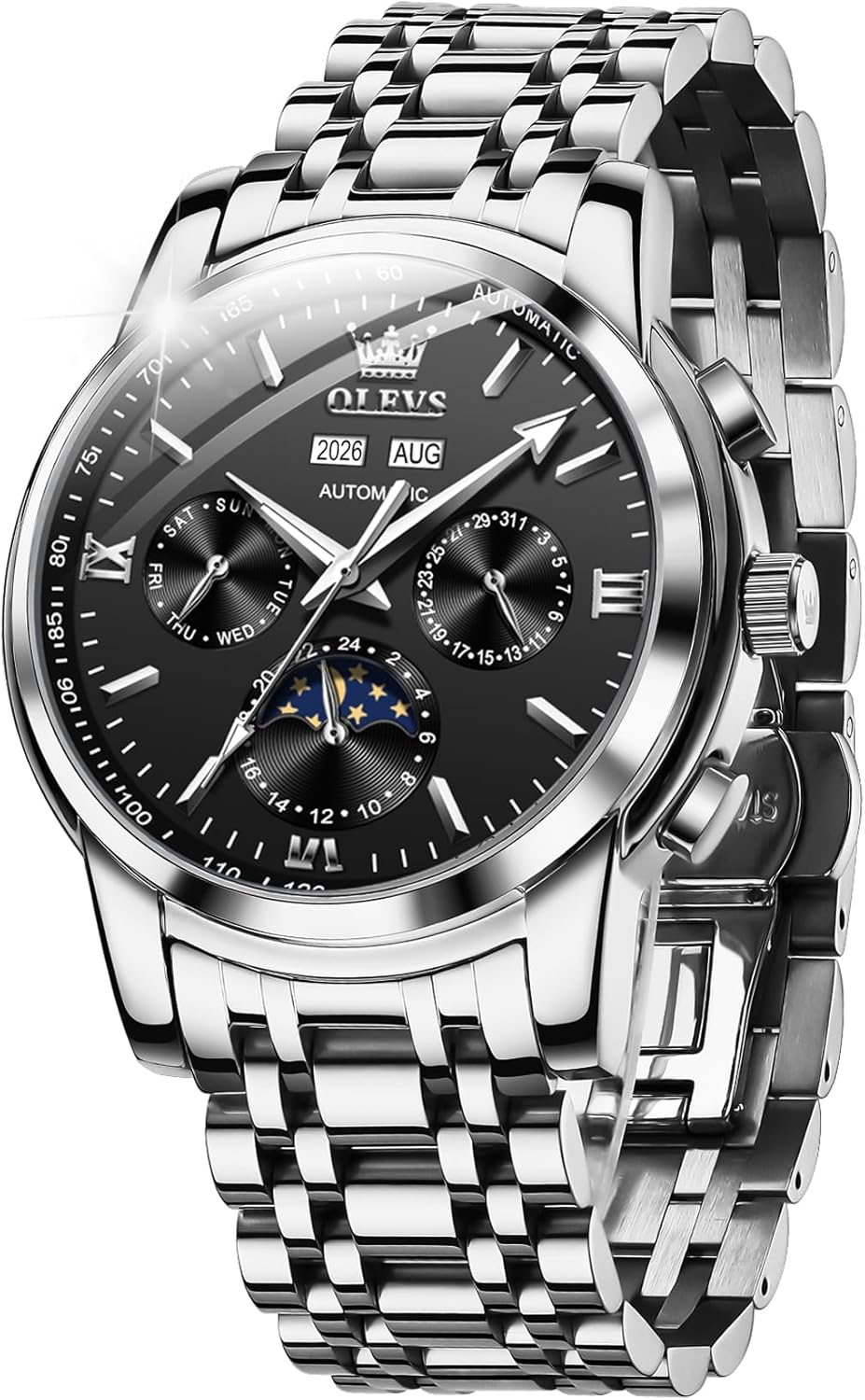 OLEVS Mens Automatic Watches Skeleton Mechanical
