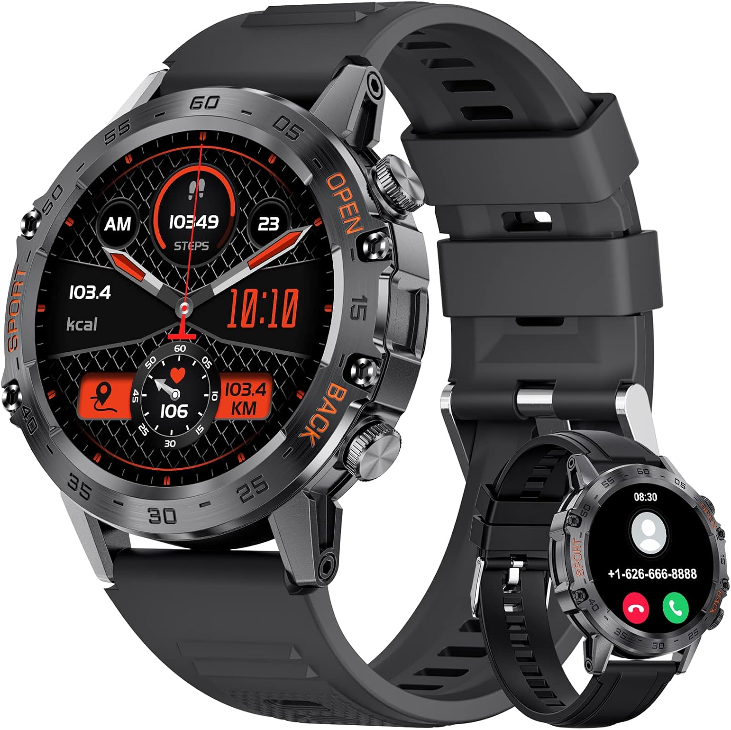 Military Smart Watch for Men HD Touchscreen
