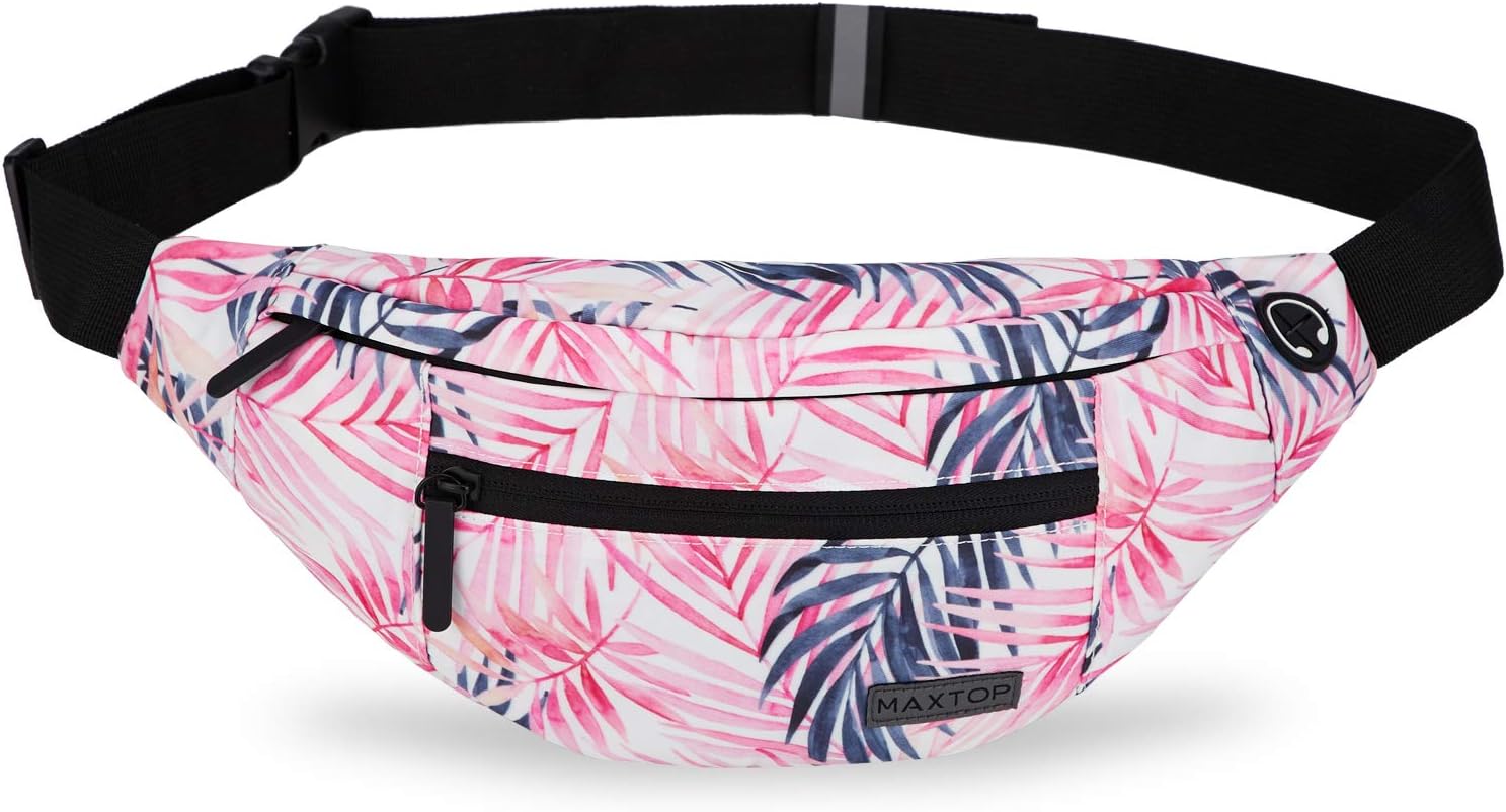 MAXTOP Large Crossbody Fanny Pack with 4-Zipper Pockets