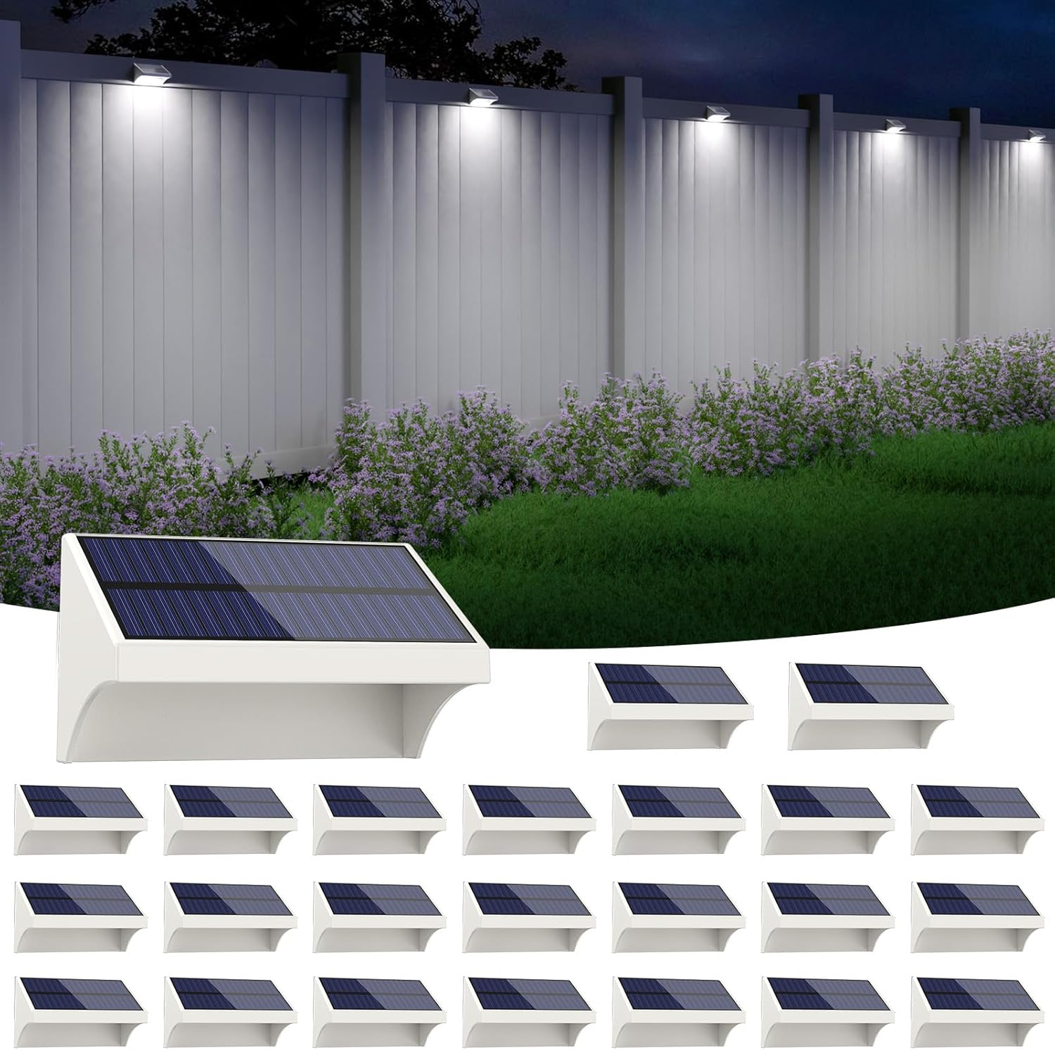 NIORSUN Outdoor Fence Waterproof LED Solar Lights