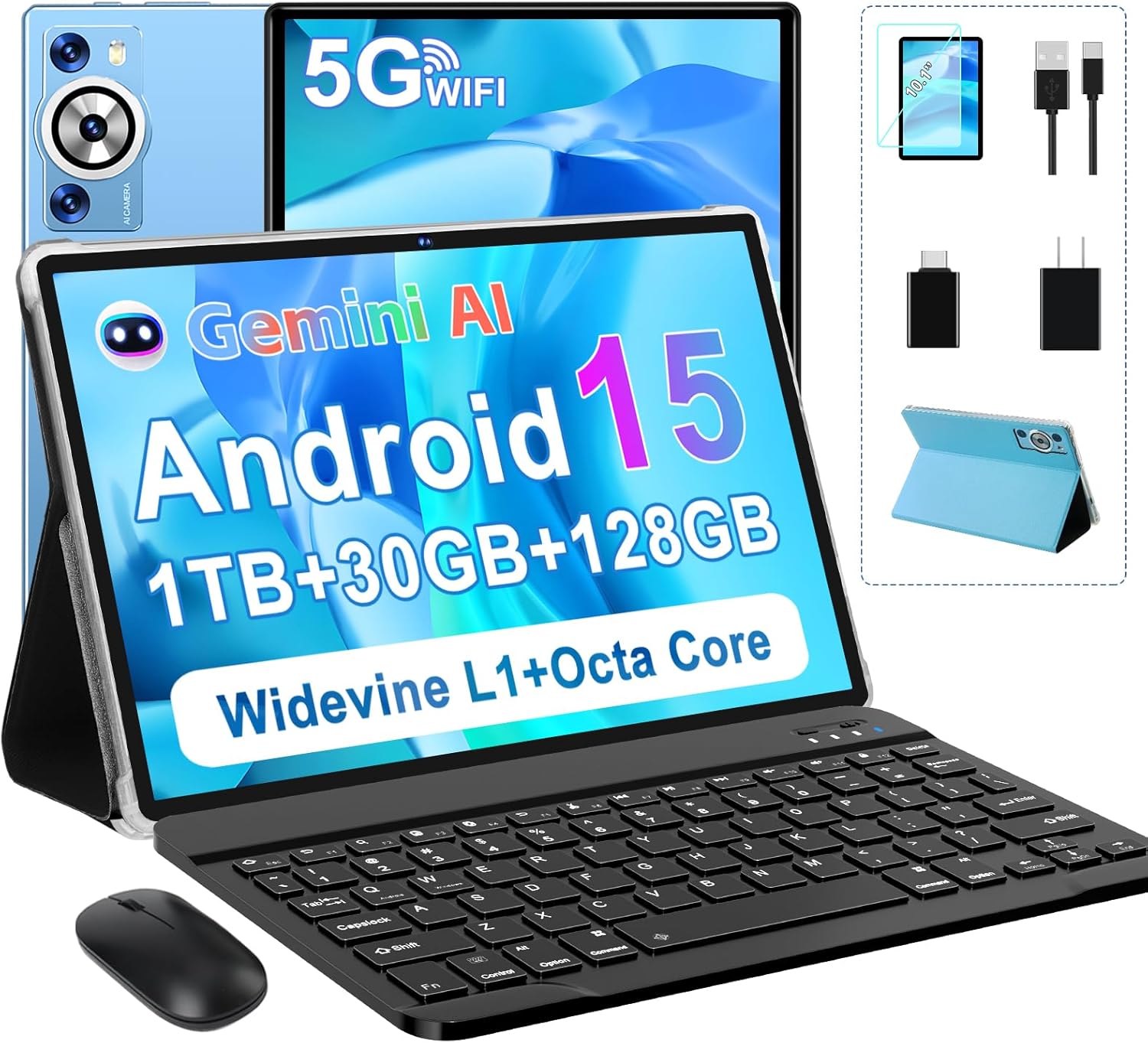 Android 15 Tablet 30GB RAM 128GB ROM 1TB TF