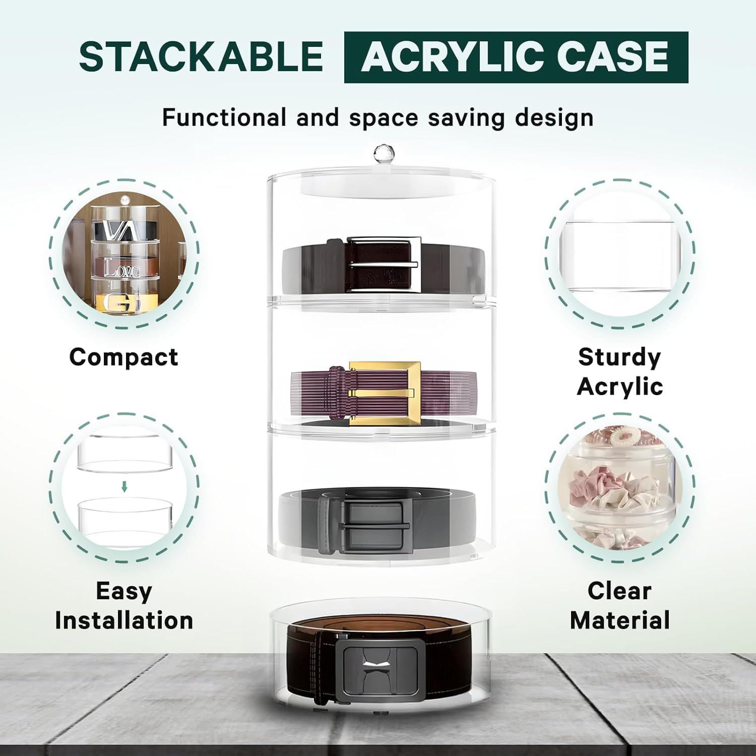 Acrylic Belt Organizer Closet Accessories for Jewelry