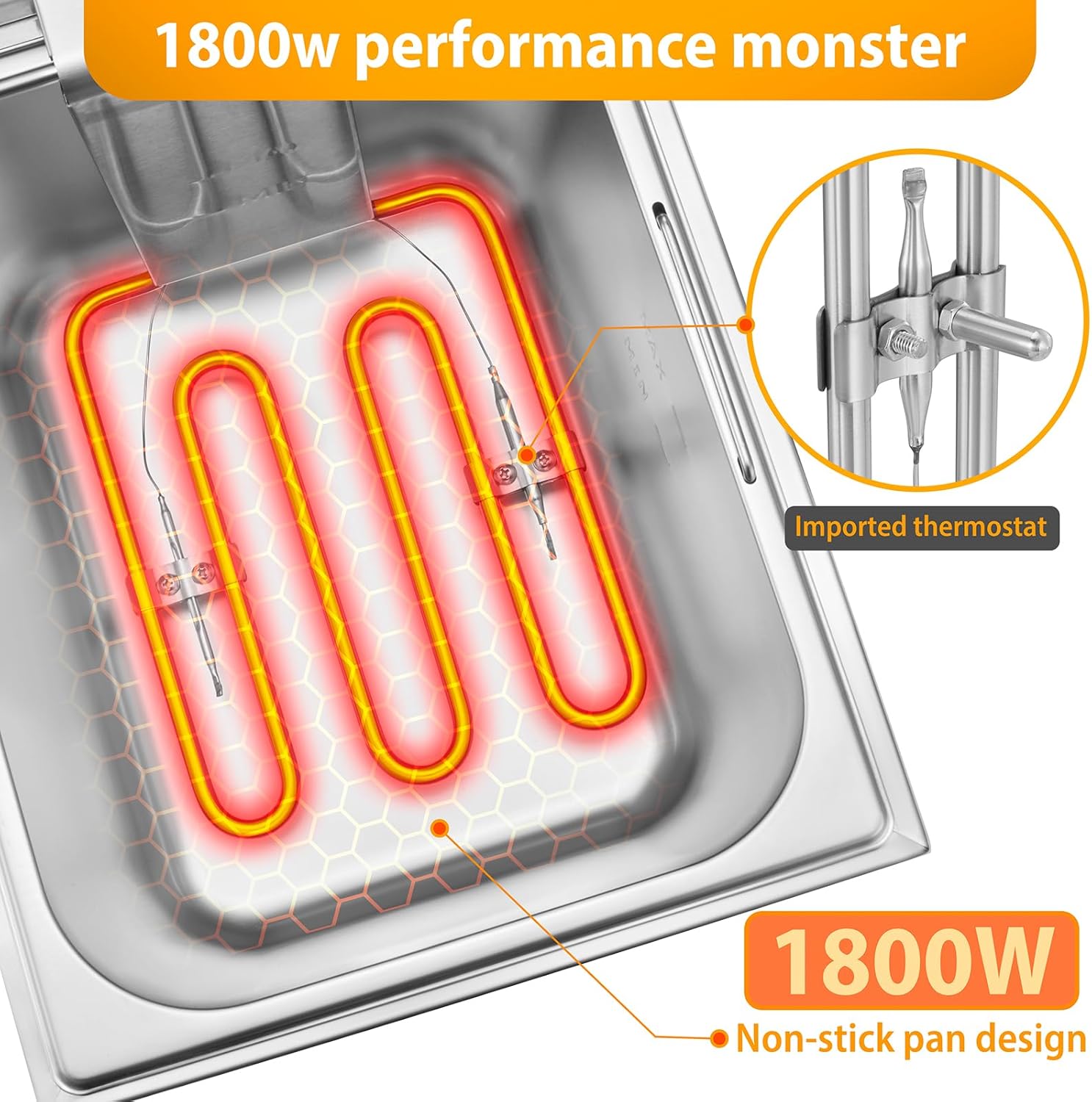 Electric Deep Fryer with Adjustable Temperature