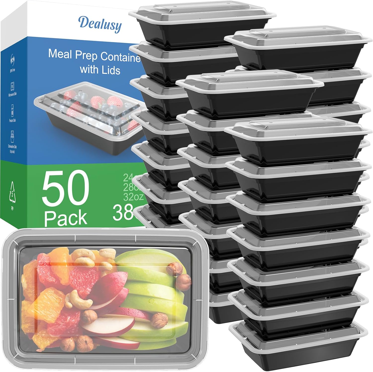 28 oz Meal Prep Containers Reusable with Lids