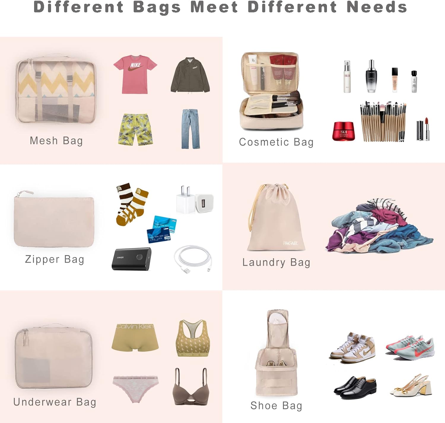 BAGAIL 8-Set Packing Cubes