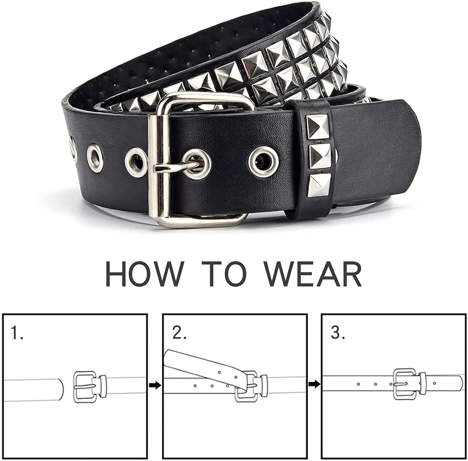 Studded Belt, Metal Punk Rock Rivet belt