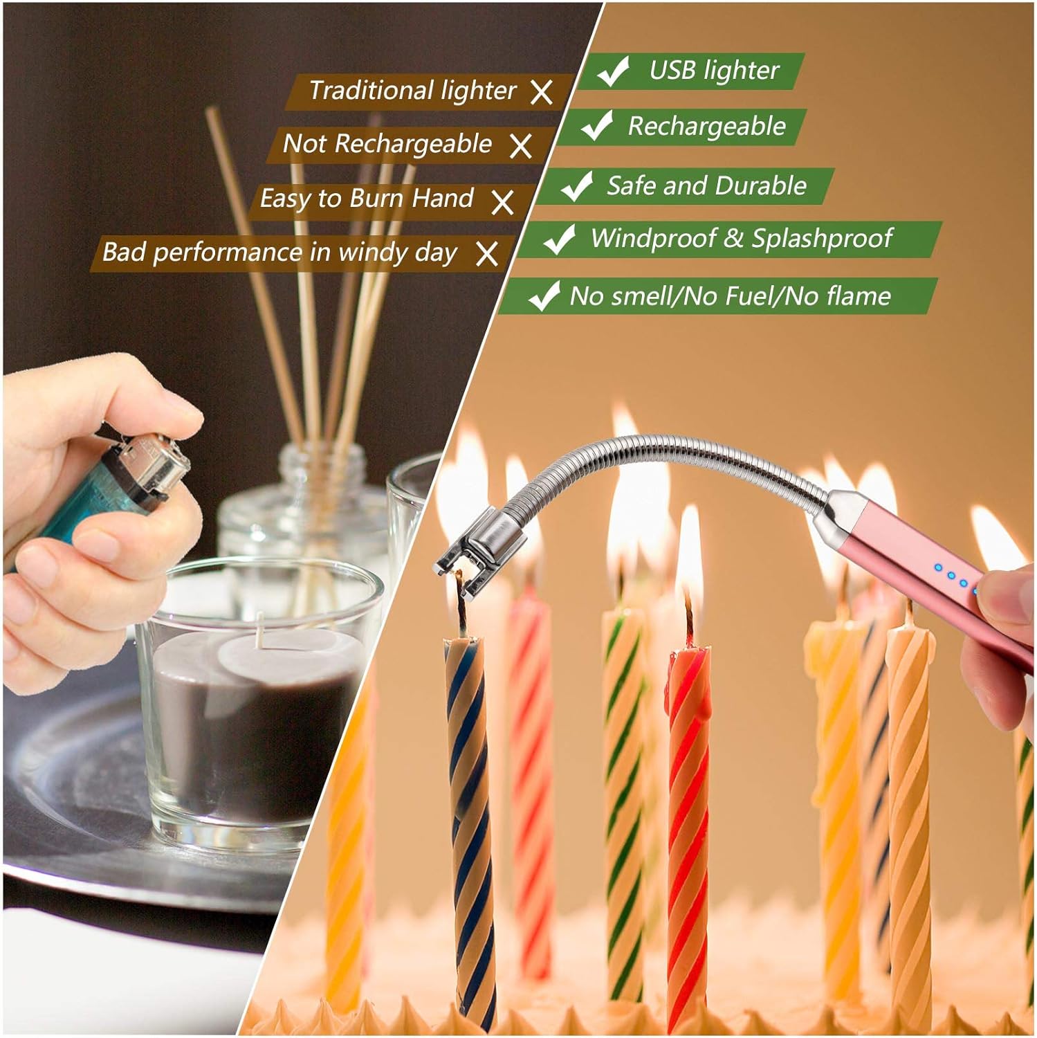 MEIRUBY Electric Candle Lighter for Women Men