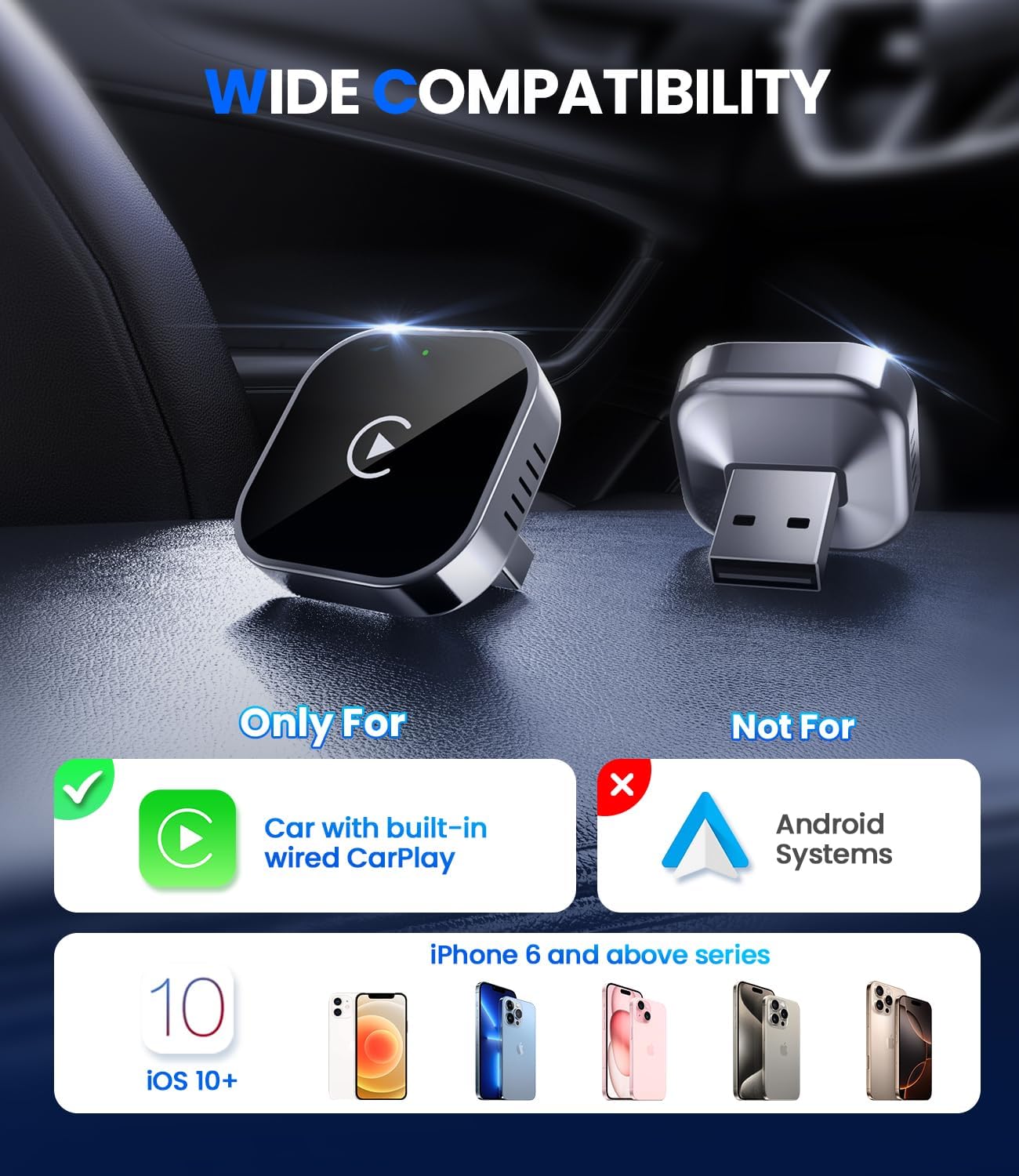 Teeran Wireless CarPlay Adapter Fast & Easy Use
