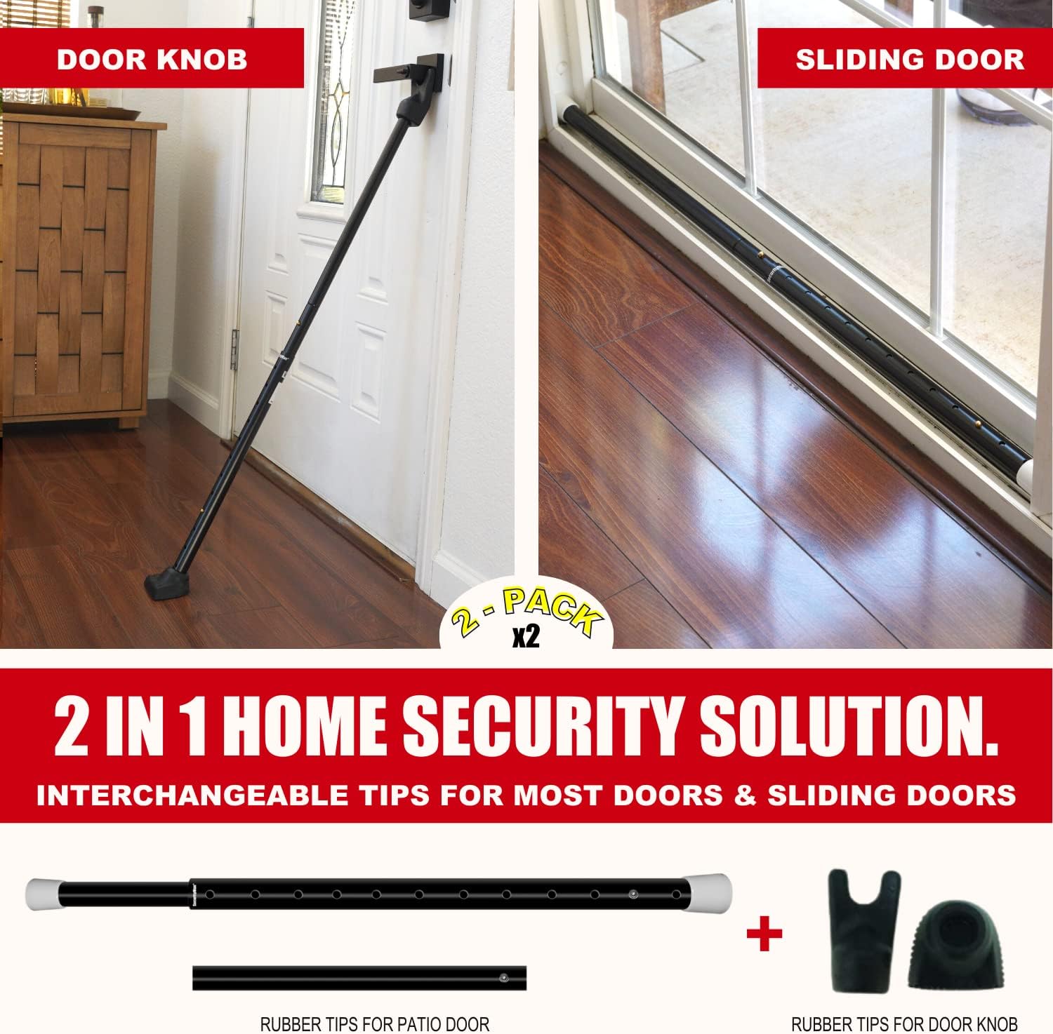 SECURITYMAN 2-in-1 Door Security Bar