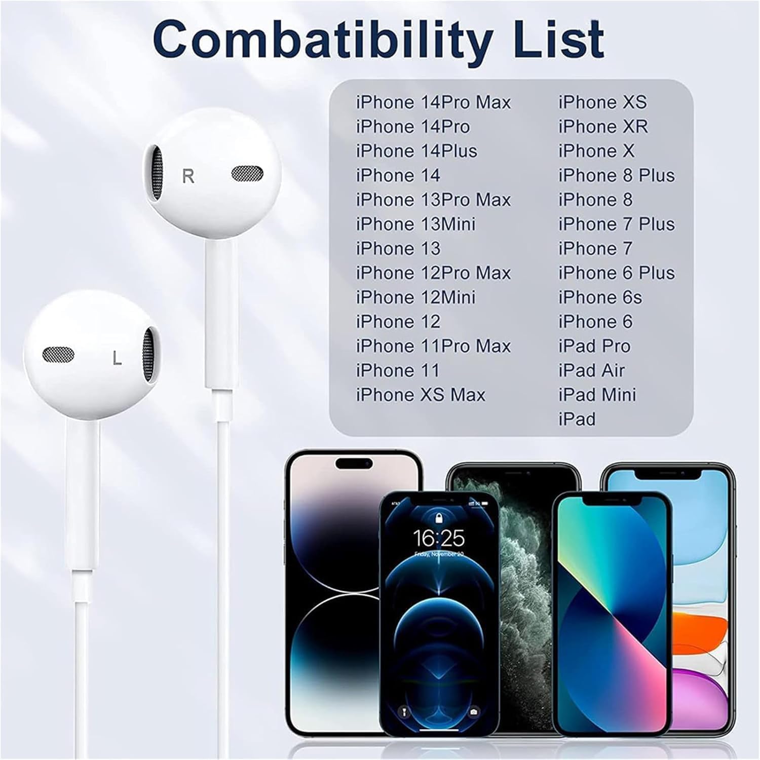 iPhone Headphones with Microphone and Controls