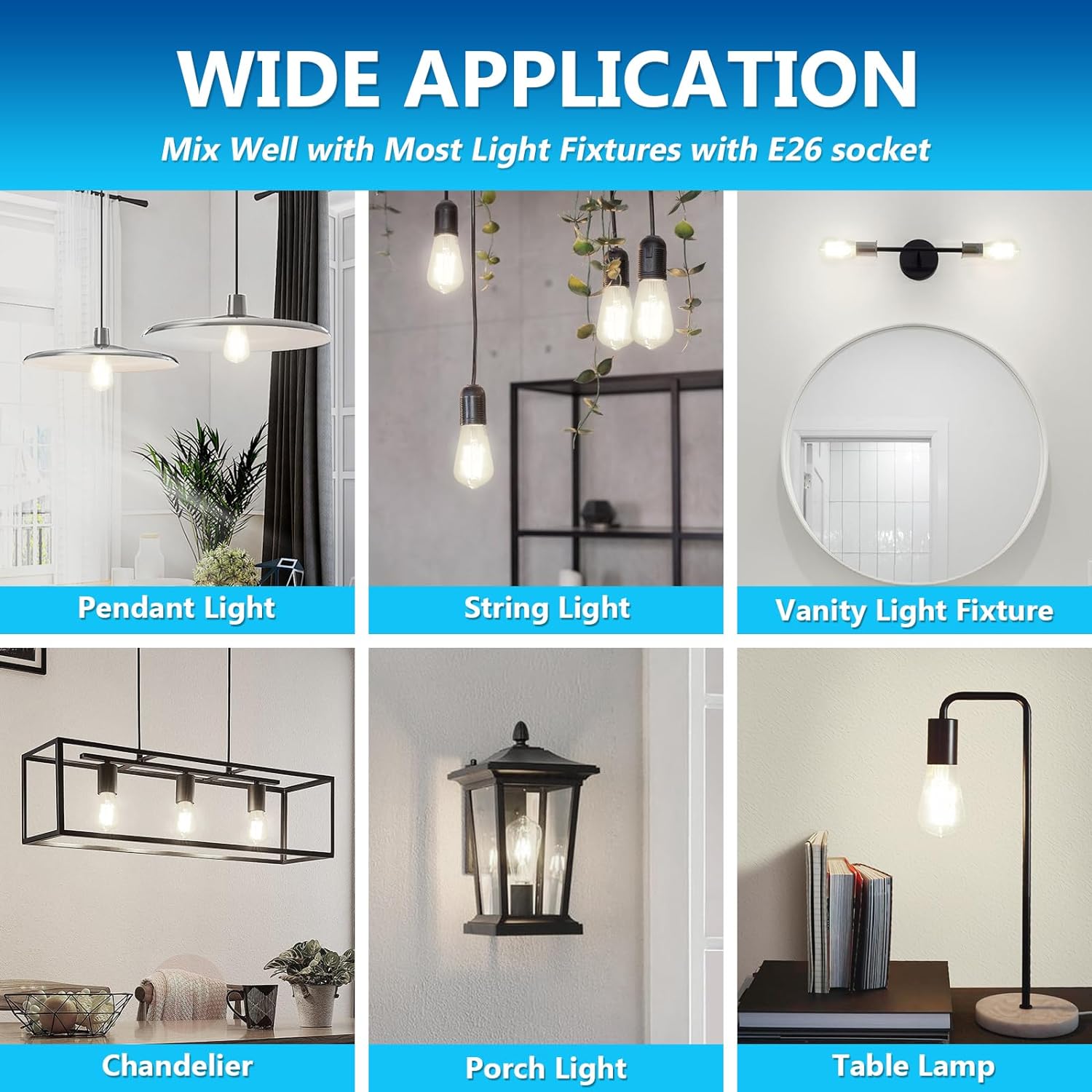 Ascher Vintage LED Edison Bulbs