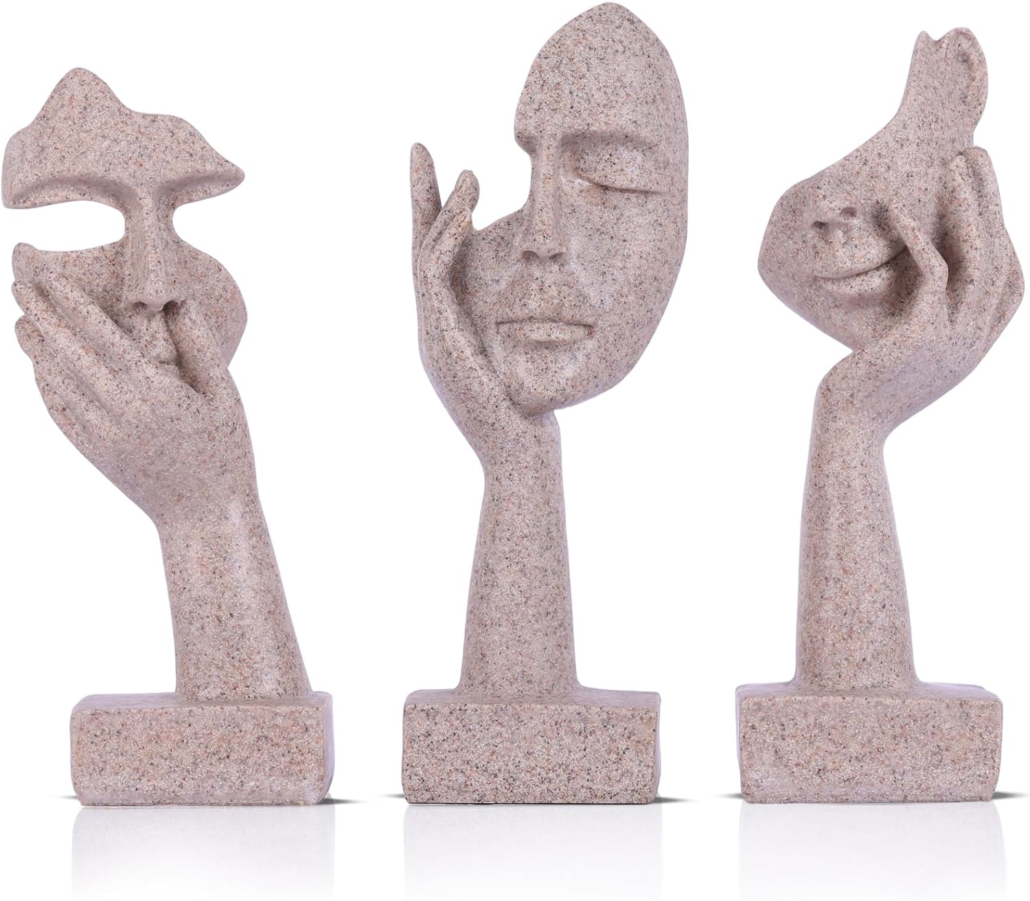 3 Pcs Thinker Small Statue Set Home Decor