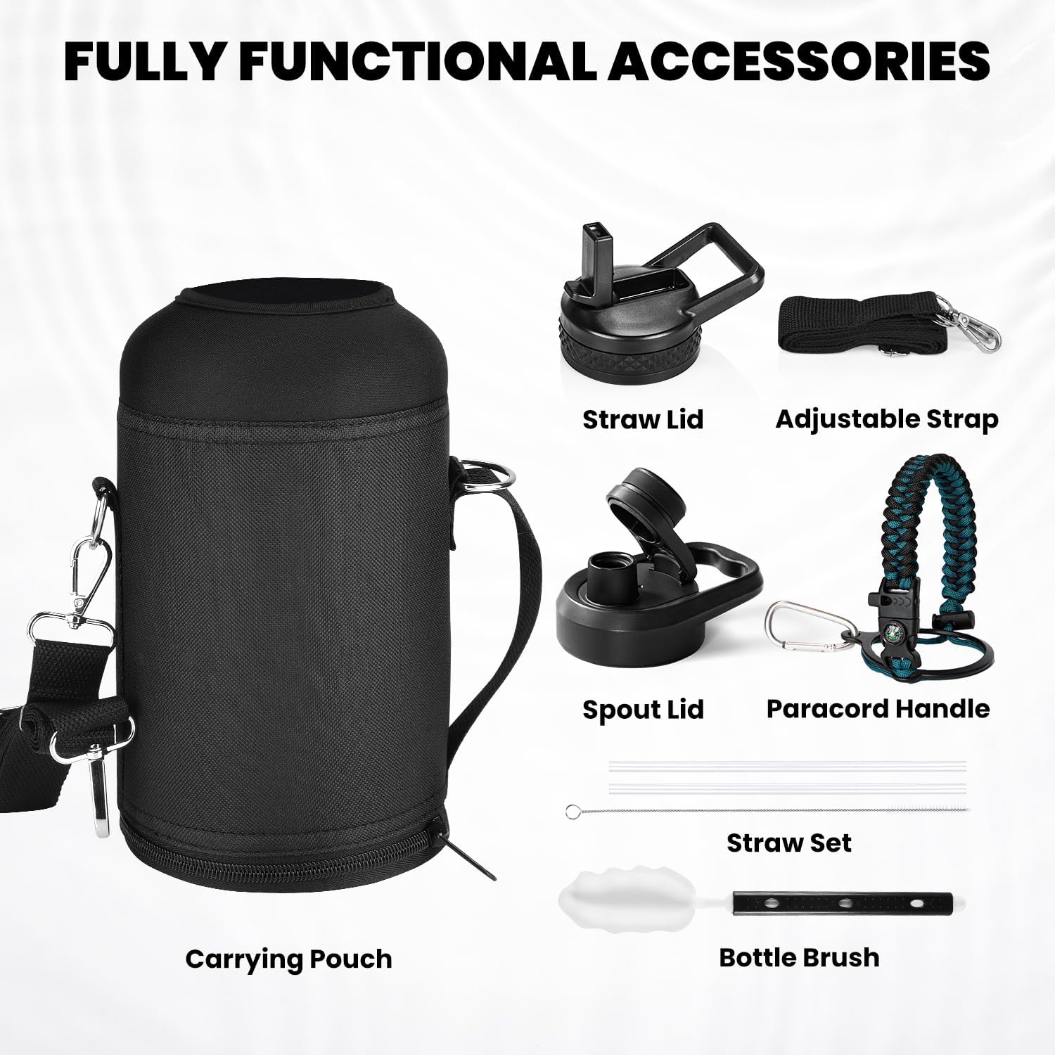 64oz Insulated Water Bottle Stainless Steel