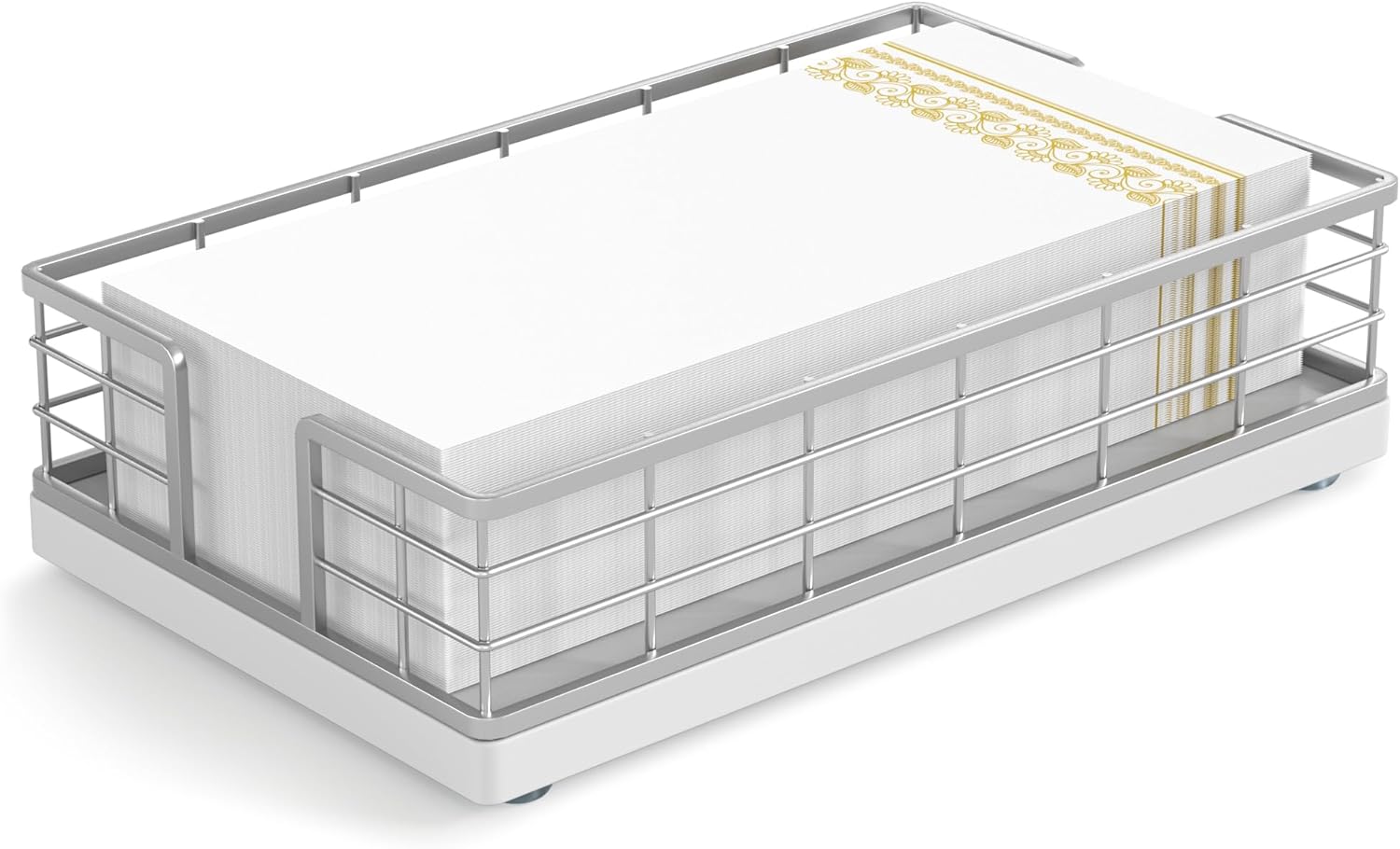 Wican Napkin Holder for Table Bamboo Iron Standing