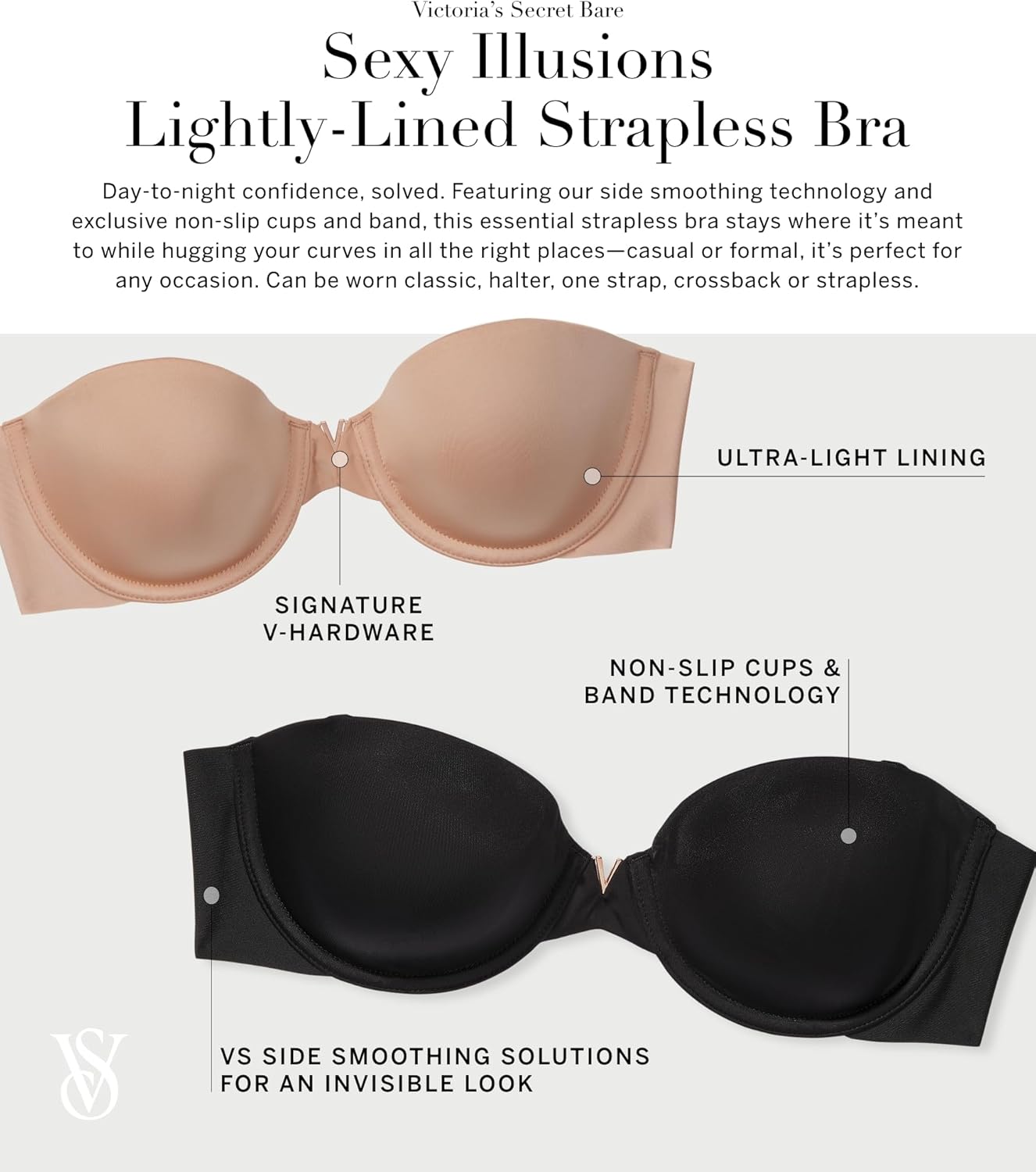 Victoria's Secret Women's Bare Lightly Lined Strapless