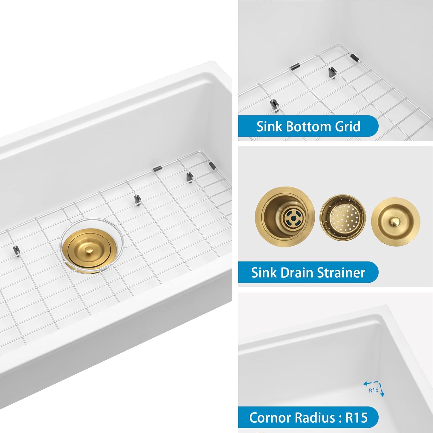 Quartz Composite Workstation Sink with Accessories
