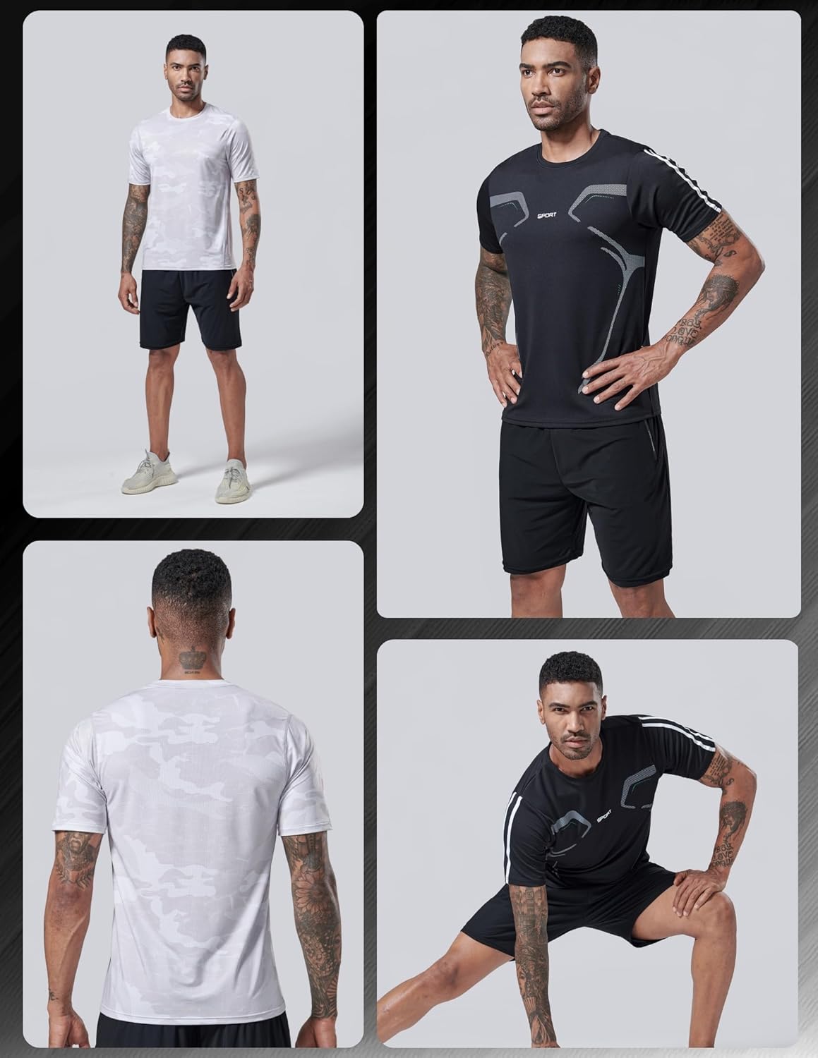 Men’s Active Quick Dry Crew Neck T Shirts