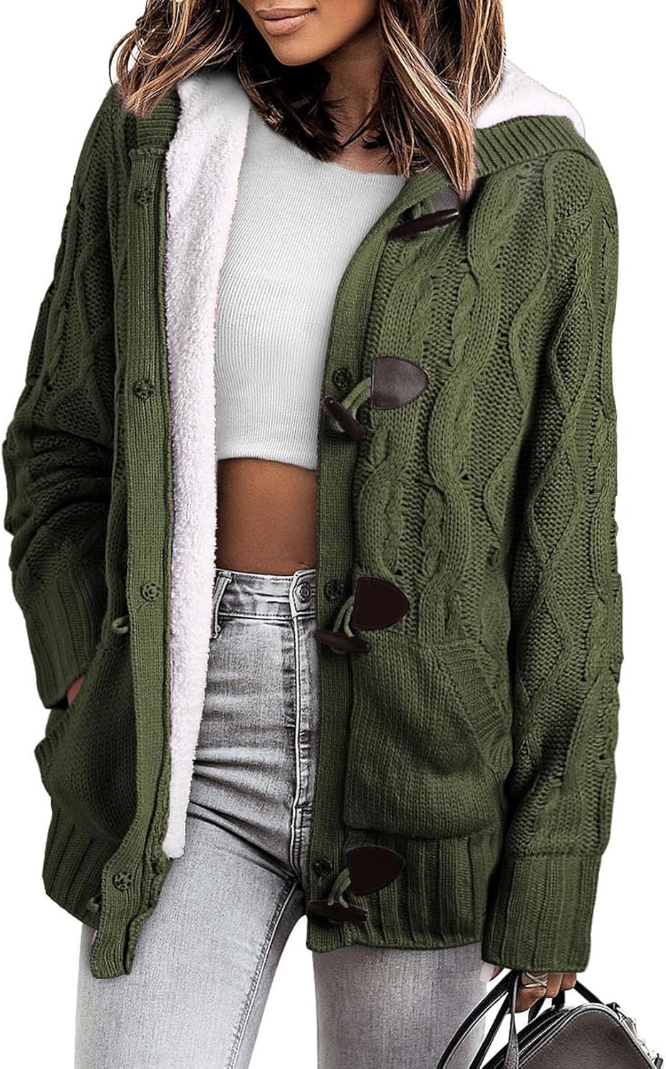 Sidefeel Women's Cardigan Sweaters Hooded