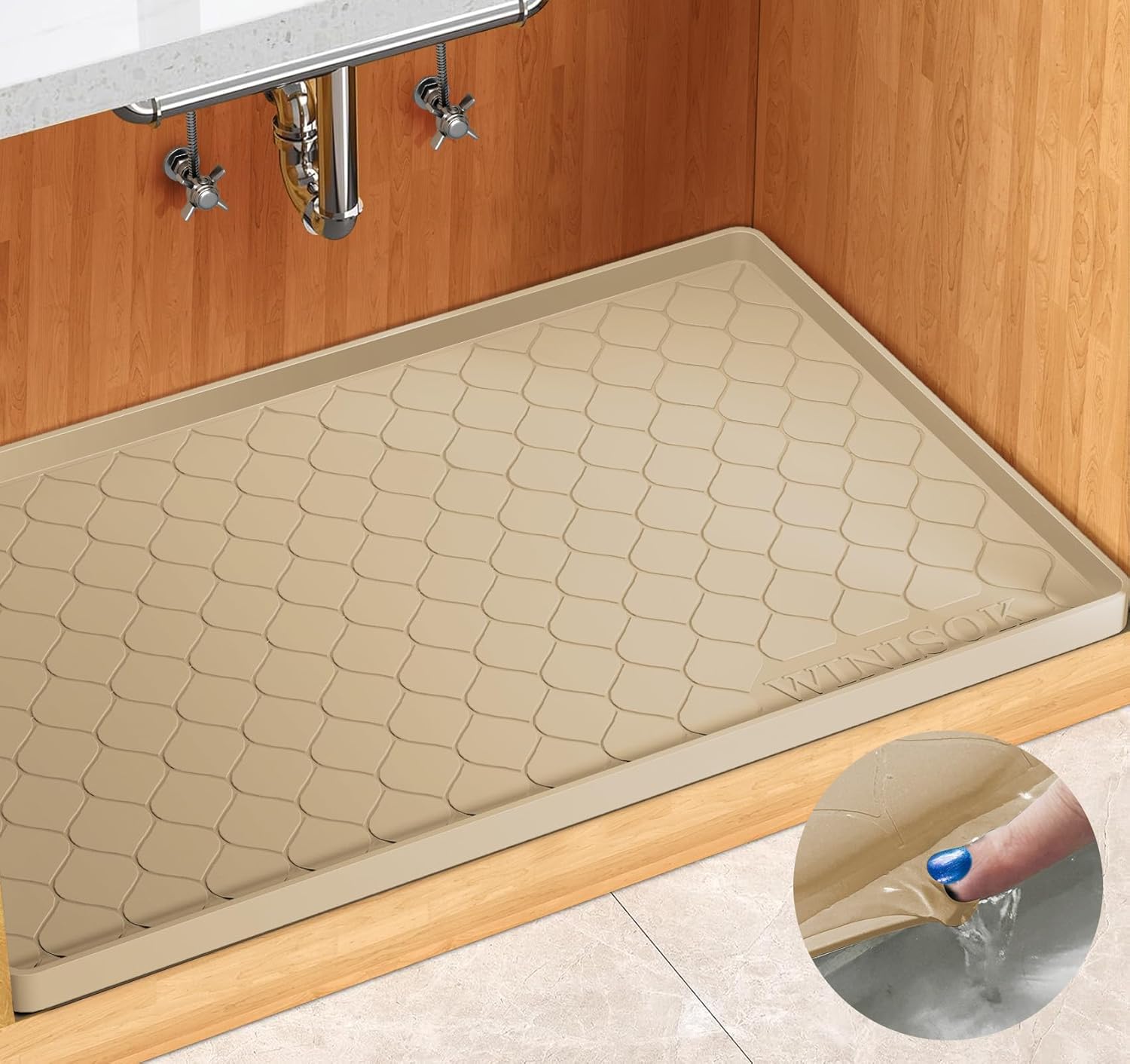 Silicone Under Sink Mat Kitchen & Cabinet Protector