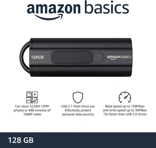 128GB USB 3.1 Flash Drive Ultra Fast Black