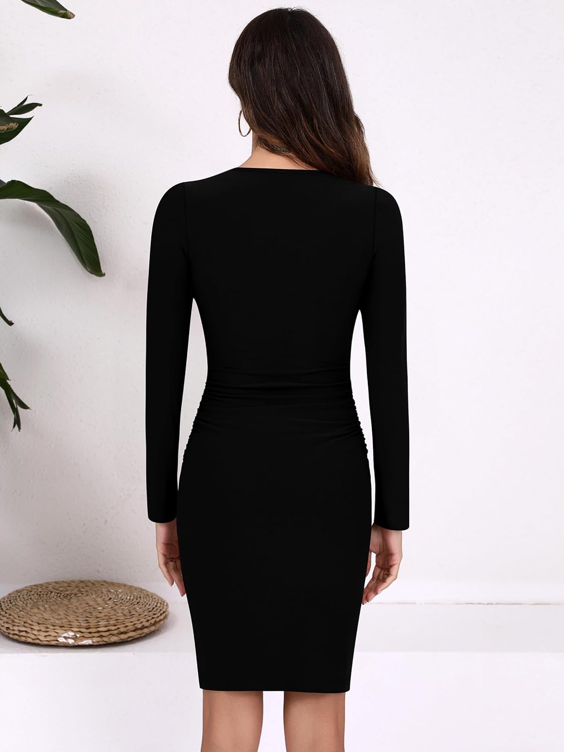 Missufe Women's Crew Neck Long Sundress